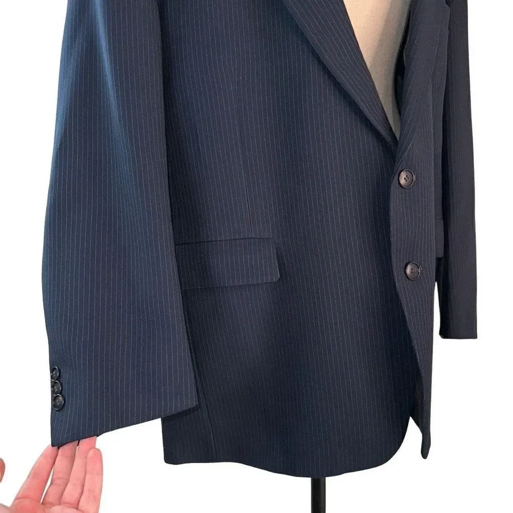 Vintage Levi Strauss & Co Navy Pinstriped Blazer Men’s‎ 46R Business Casual